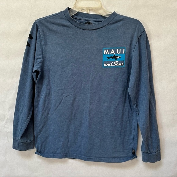 Maui and Sons Blue Surf Surfing Long Sleeve Men's Shirt - Picture 1 of 5